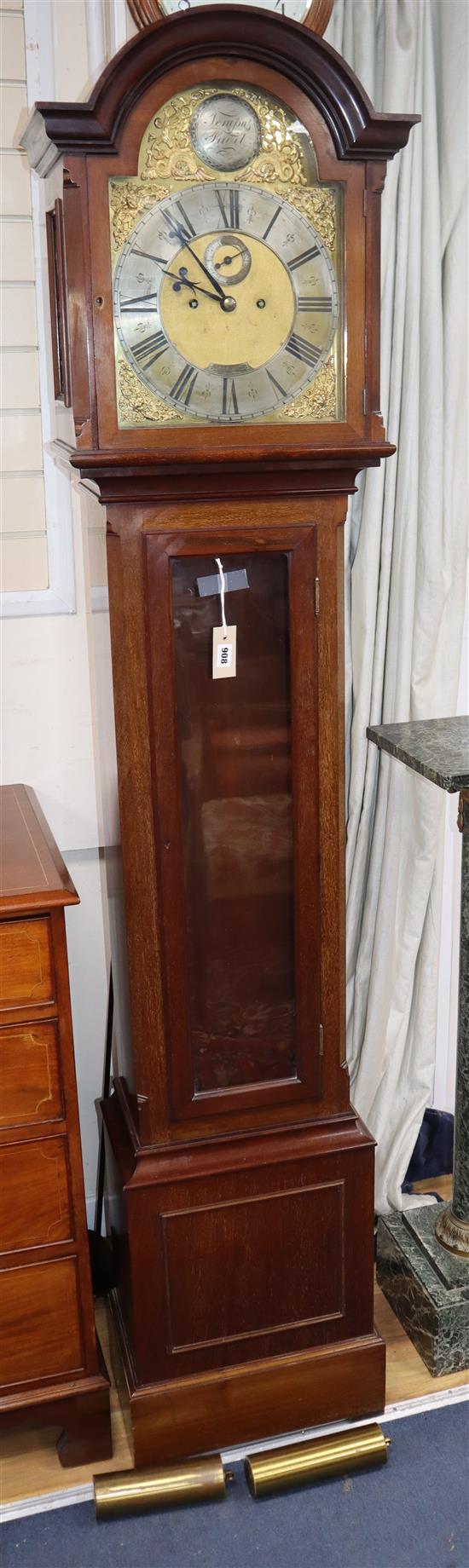An Edwardian mahogany longcase clock, Goldsmiths & Silversmiths Co, Ltd H.212cm